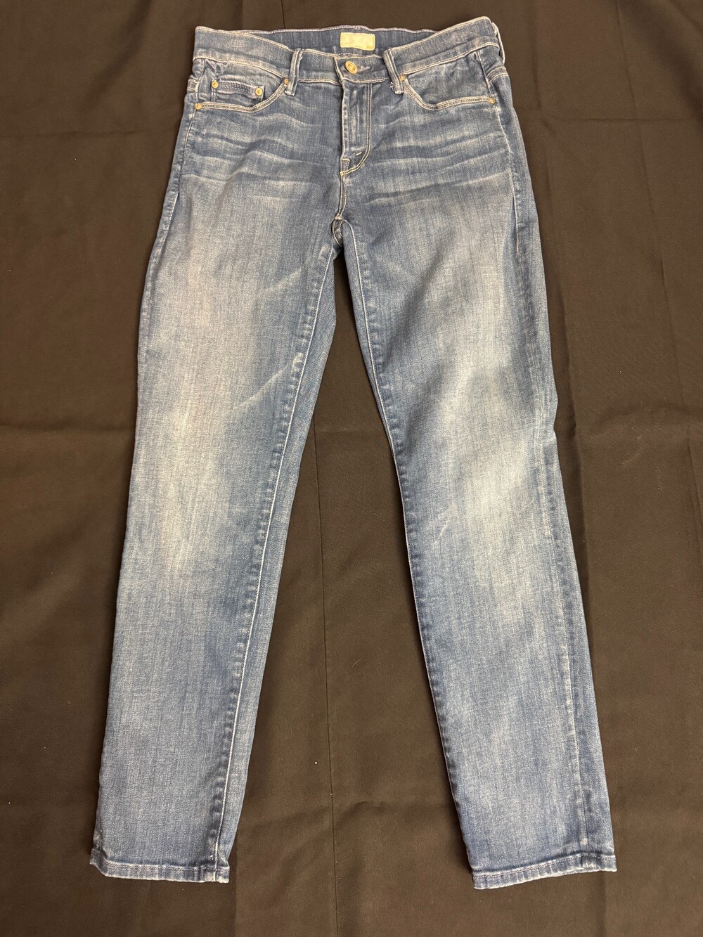 Mother "Skinny, Not Skinny" Straight Denim Jeans; Size 24